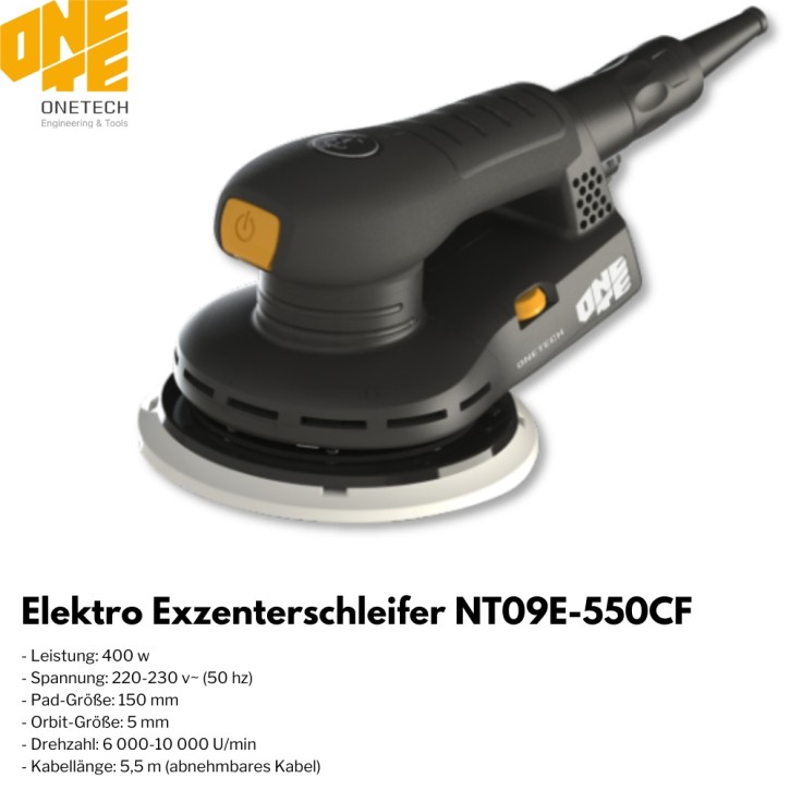 OneTech Elektro-Exzenterschleifer NT09EC-550CF Ø150mm, 5mm Hub