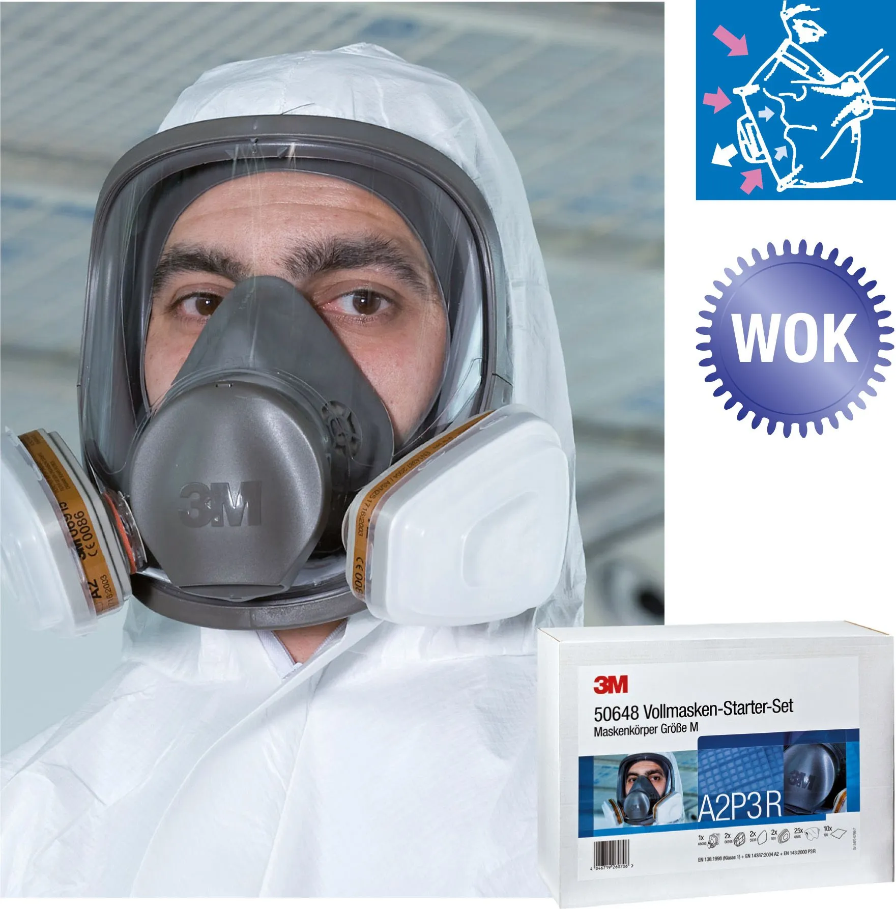 3M 50648 Vollmasken Starter Set M