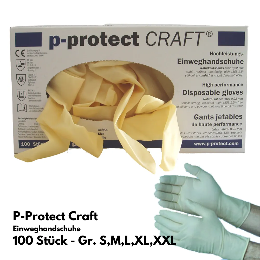 P-Protect Craft Einweghandschuhe Gr. L, 100 Stück