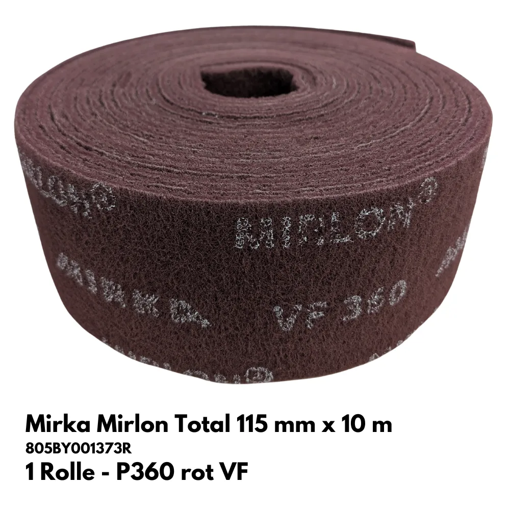 Mirka Mirlon-Schleifvlies 115mm x 10m VF Korn 360, rot