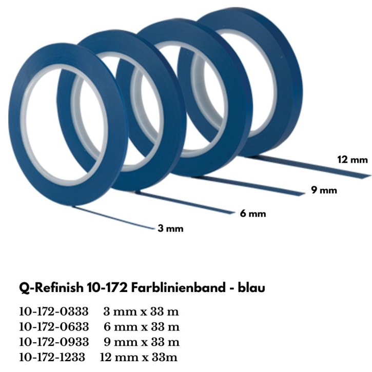 Q 10-172 Farblinienbänder blau 9mm