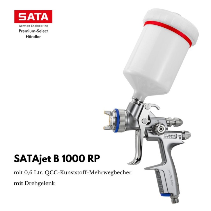 SATAjet 1000 B RP 1,3 Düse mit 0,6l Fließbecher und Drehgelenk